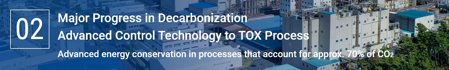 02 Major progress in decarbonization: <br>Introducing advanced control technology to the TOX process